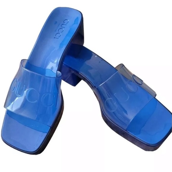 Transparent blue gucci slides - Picture 15 of 16